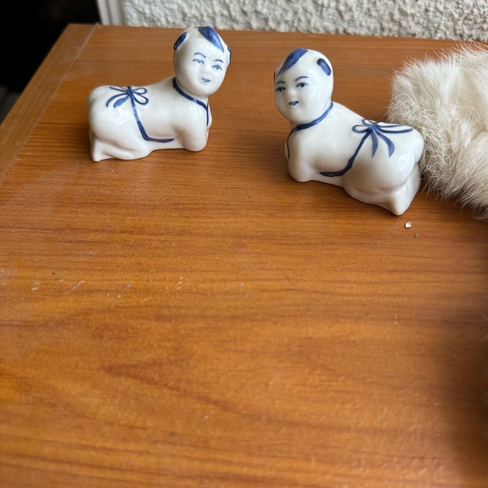 Porcelain Figurine Set - Blue and White